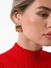 Золотой серьги крупные бижутерия, женские объемные сережки,