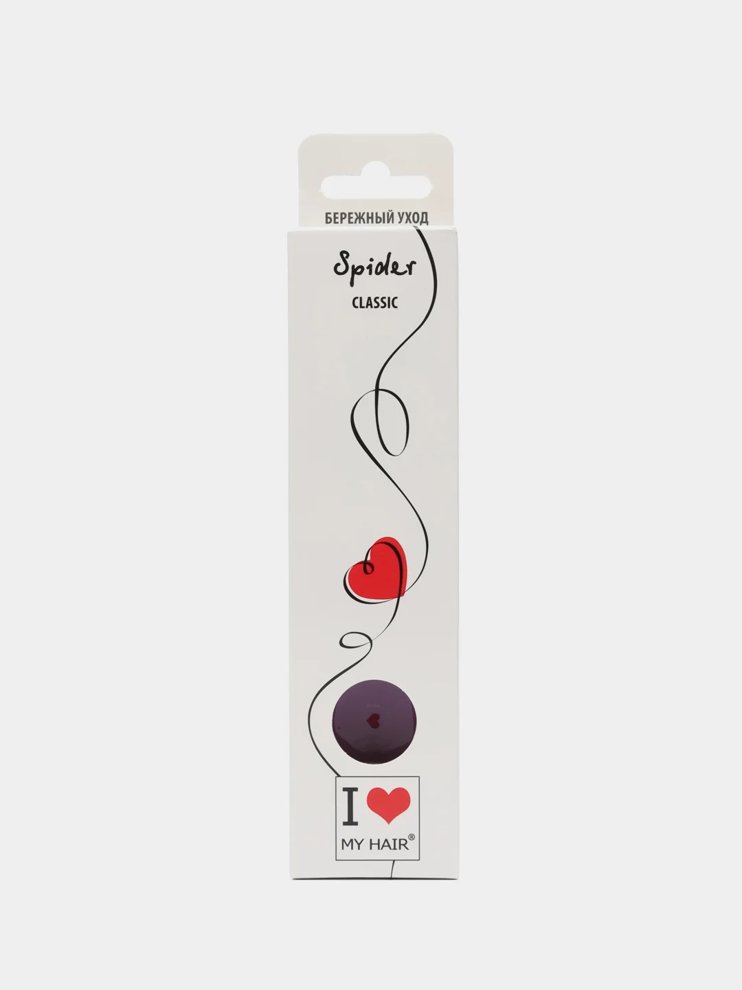 Лавандовый i LOVE MY HAIR / Щетка, расческа для волос Spider Classic 1503 глянцевая, размер S