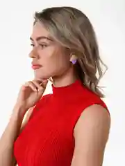 Фиолетовый серьги сердца