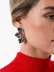 Серебряный крупные бижутерные серьги