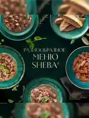 Влажный корм для кошек SHEBA® «Ломтики в соусе. Курица и Индейка», 28 шт по 75г