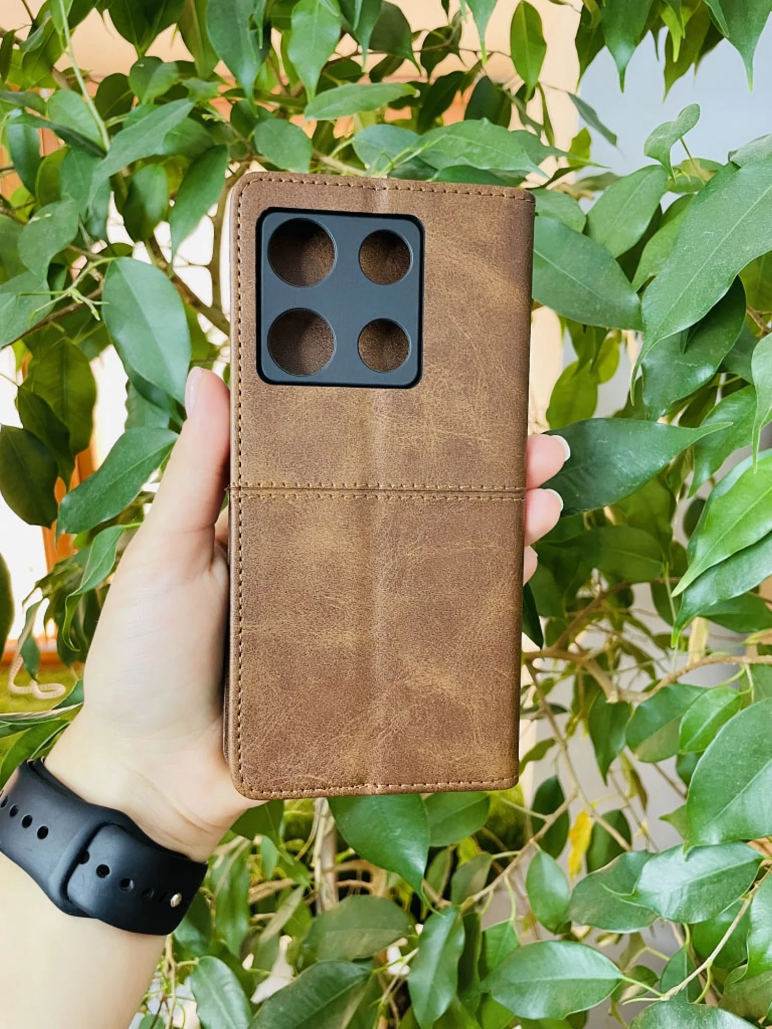Тёмно-коричневый чехол книжка elitcase для Infinix Note 30 Pro / Инфиникс Ноте 30 Про