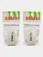 Ластик, Стерка, упаковка до 5 шт, STAFF PE-070, 38х22х16 мм, в форме капли, цвет белый