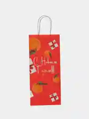 Бордовый пакет под бутылку подарочный, новогодний, 13 x 36 х 10 см
