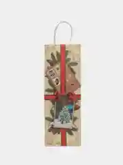 Желтый пакет под бутылку подарочный, новогодний, 13 x 36 х 10 см