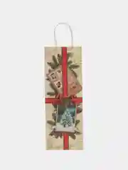 Желтый пакет под бутылку подарочный, новогодний, 13 x 36 х 10 см