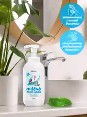 Жидкое мыло-пенка для рук GRASS Milana 1,5 л, 3 аромата: лимона, фисташки, морской бриз