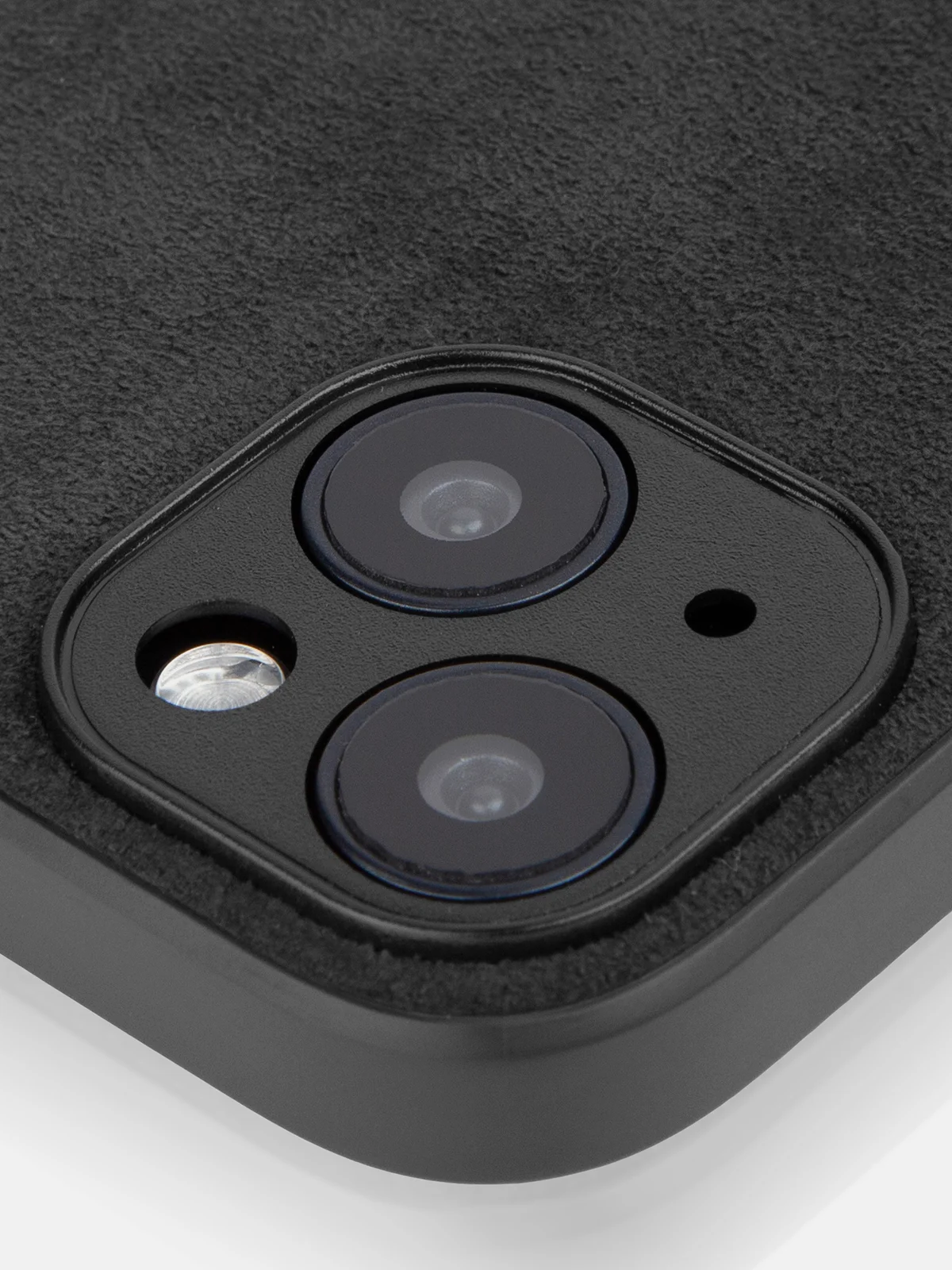 Черный люксовый чехол для iPhone 15 Pro Max Plus алькантара Rosco замшевый силиконовая окантовка