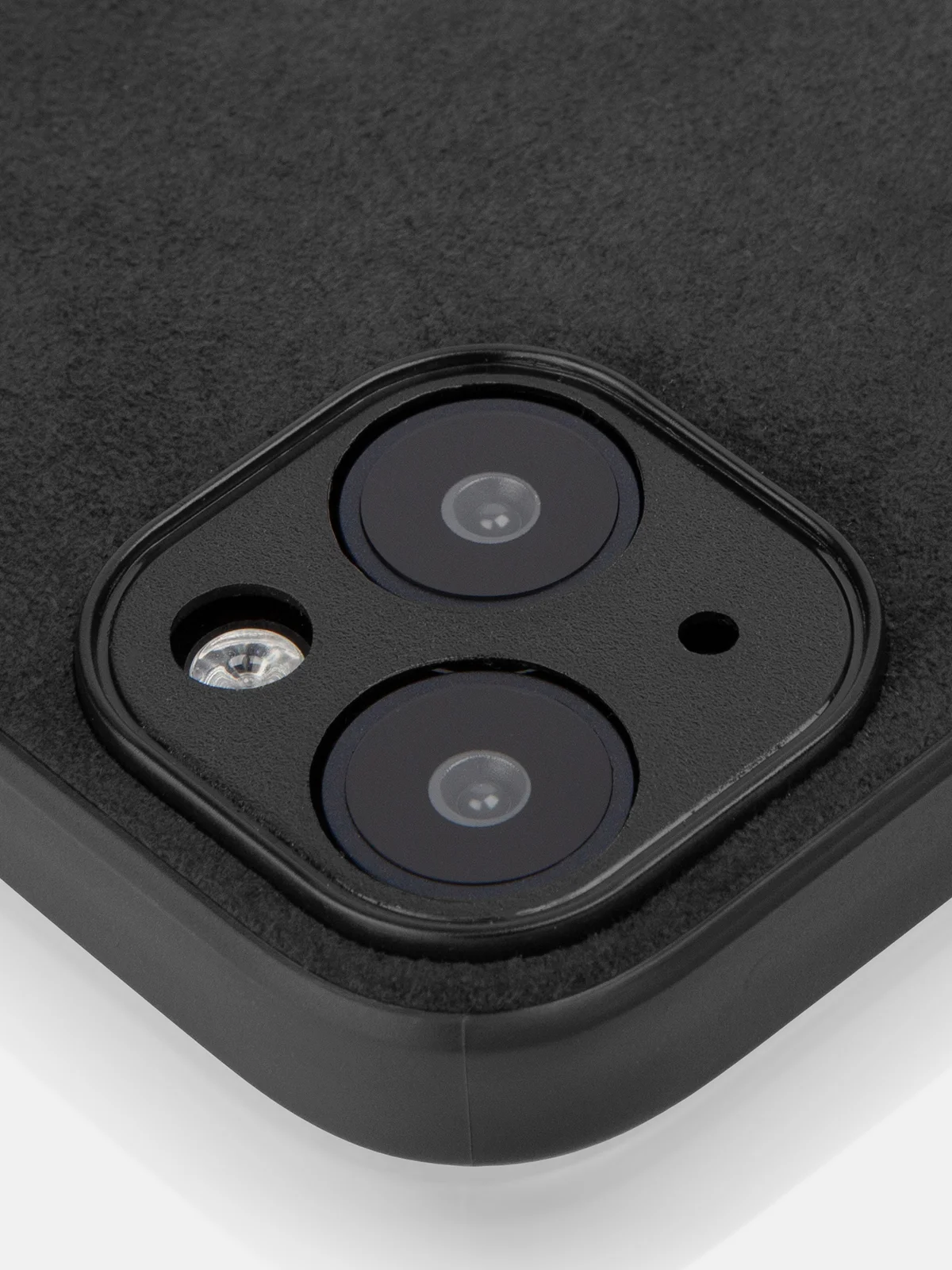 Черный люксовый чехол для iPhone 15 Pro Max Plus алькантара Rosco замшевый силиконовая окантовка