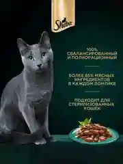 Влажный корм для кошек SHEBA® «Ломтики в соусе. Говядина и Кролик», 28 шт по 75г