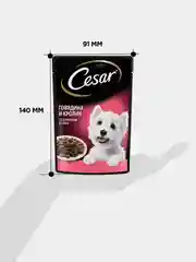 Влажный корм Cesar® для собак, с говядиной, кроликом и шпинатом в соусе, 28 шт по 85г
