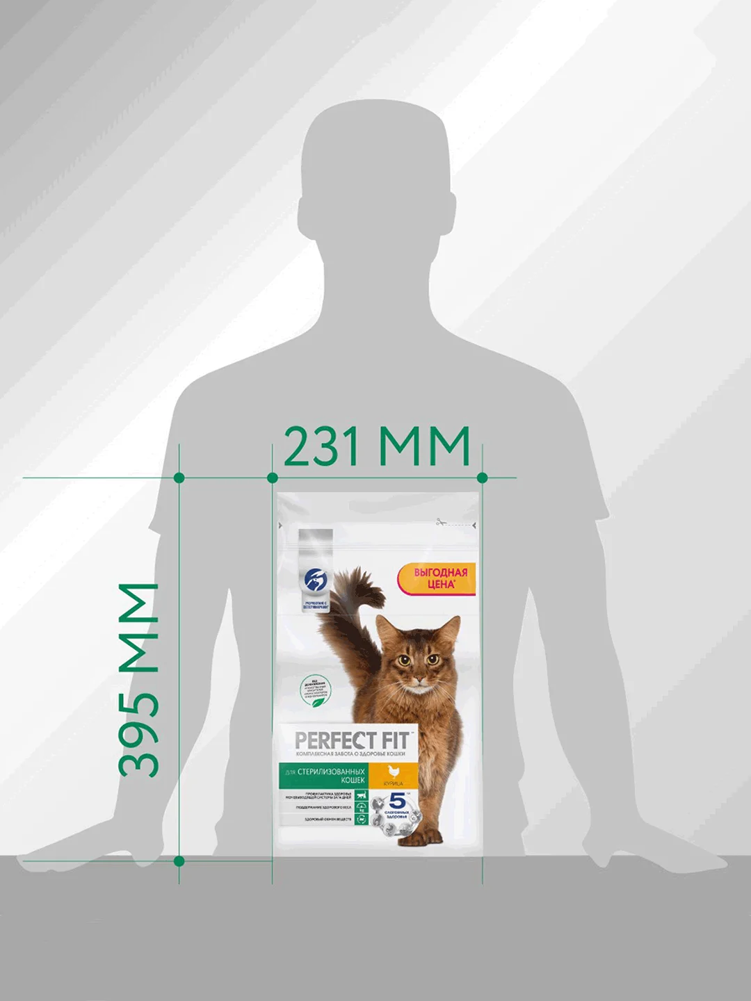 Сухой полнорационный корм PERFECT FIT™ для стерилизованных кошек, с курицей, 2.5кг