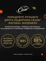 Влажный корм Cesar Natural Goodness для собак, с индейкой, горохом, морковью в желе 28х80г