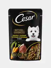 Влажный корм Cesar Natural Goodness для собак, с индейкой, горохом, морковью в желе 28х80г