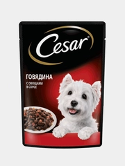 Влажный корм Cesar® для взрослых собак, с говядиной и овощами в соусе, 28 шт по 85г