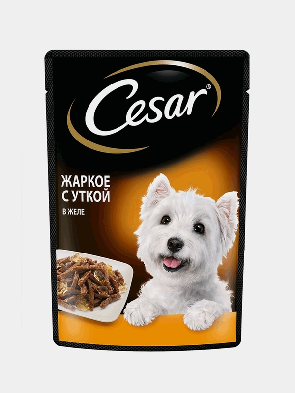 Влажный корм Cesar® для взрослых собак, жаркое с уткой в желе, 28 шт по 85г