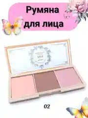 Румяна для лица тройные, оттенок 02