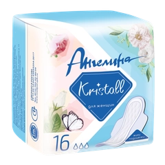 Прокладки женские гигиенические Ангелина Kristall для критических дней, 16шт