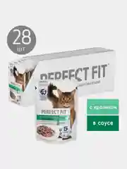 Влажный корм PERFECT FIT™ для стерилизованных кошек, с кроликом в соусе, 28 шт по 75г