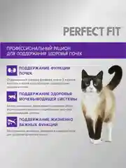 Сухой полнорационный корм PERFECT FIT™ «Здоровье почек» для взрослых кошек с лососем, 650г