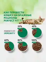 Влажный корм Perfect Fit Immunity для иммунитета кошек, индейка в желе и спирулина, 28x75г