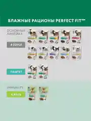 Влажный корм Perfect Fit Immunity для иммунитета кошек, индейка в желе и спирулина, 28x75г