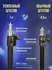 Стойка 2м штатив для кольцевой лампы, телефона, камеры, фотоаппарата. Трипод высота 210 см