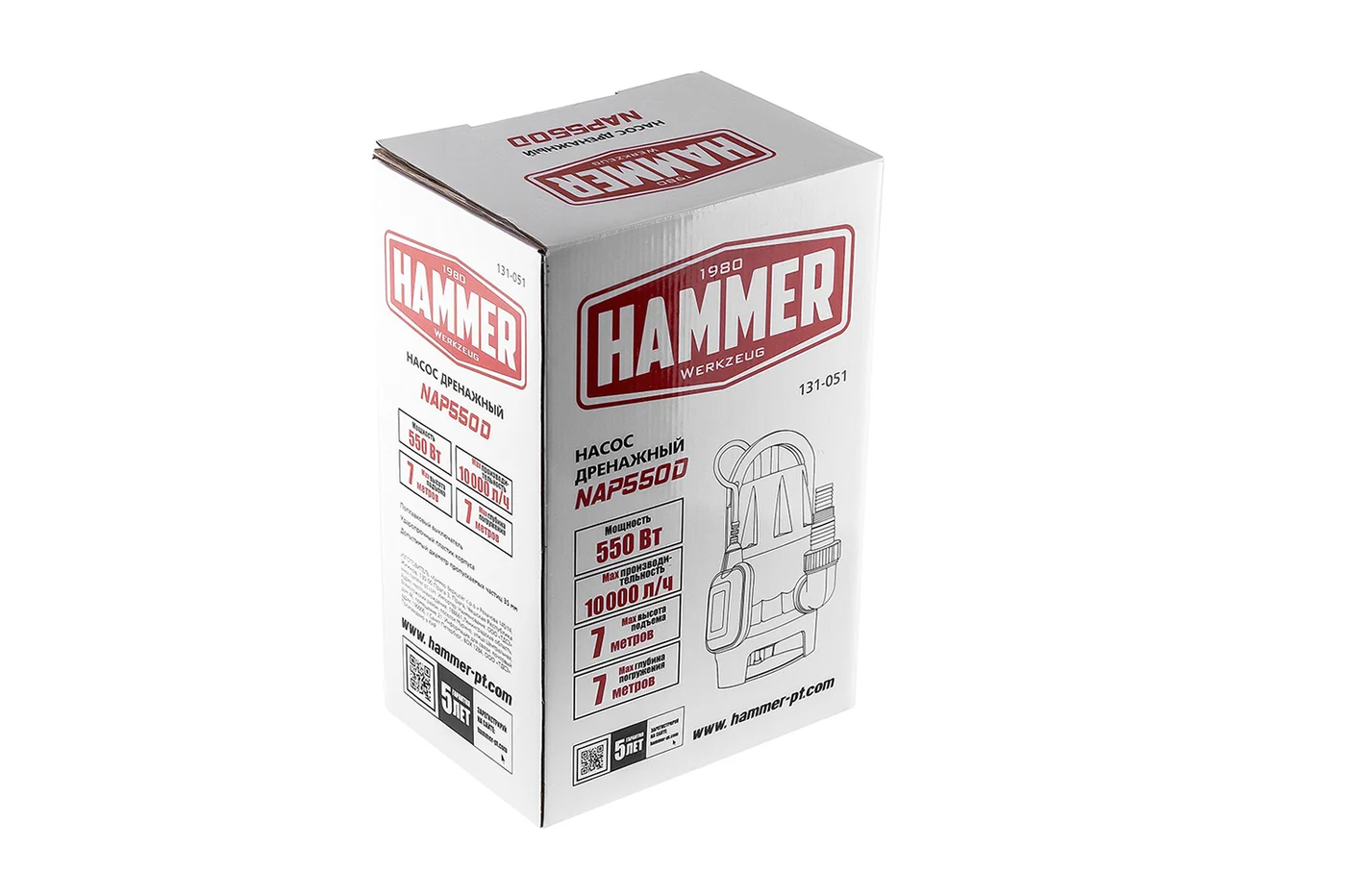 Насос погружной дренажный HAMMER NAP550D