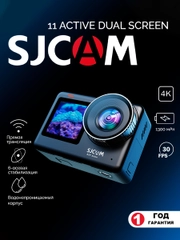 Экшн камера SJCam SJ11 Active черная с креплением, водонепроницаемая 4K Ultra HD