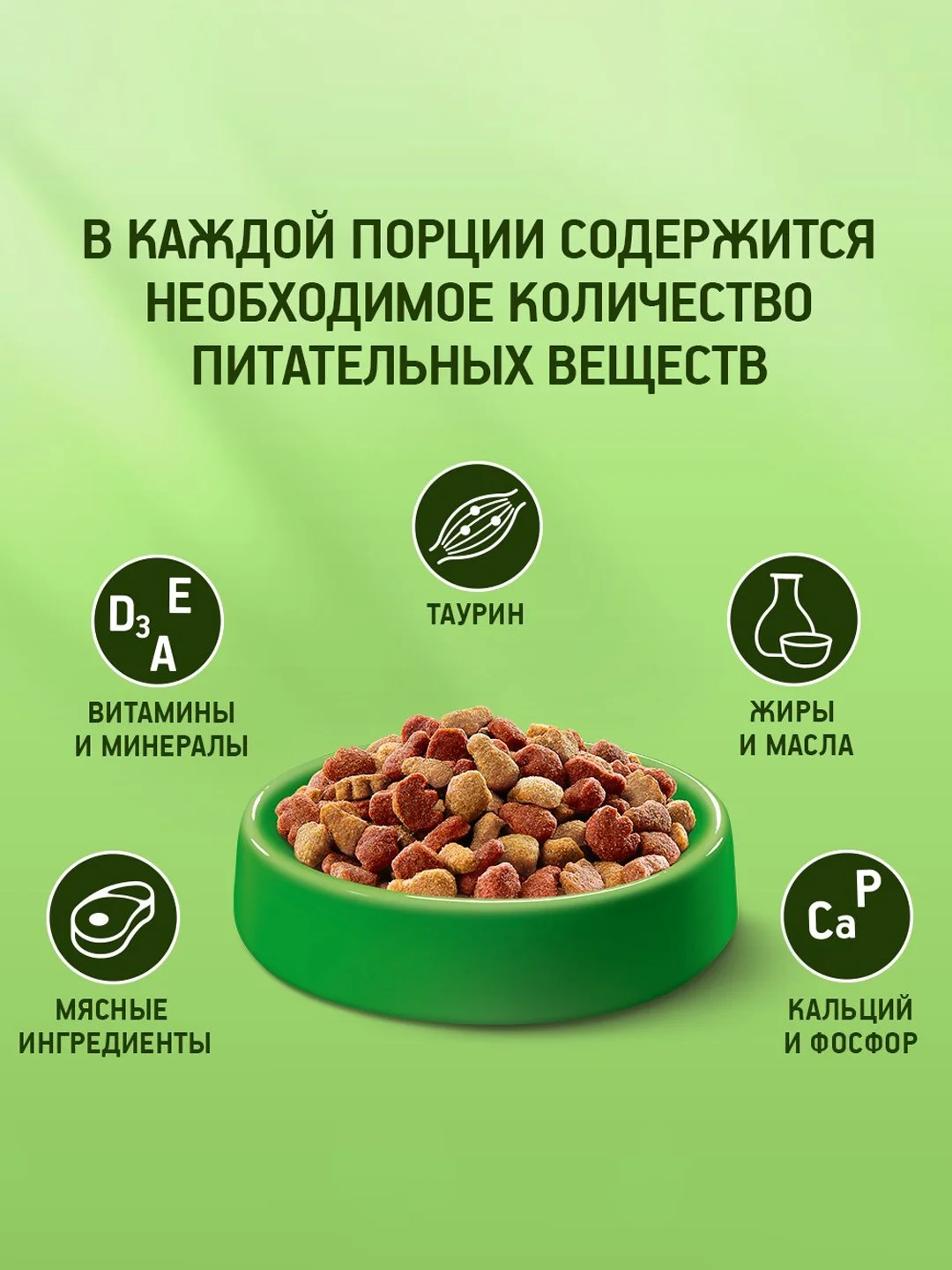 Сухой полнорационный корм KITEKAT™ для взрослых кошек «Мясной Пир», 800г