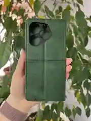 Тёмно-зелёный чехол книжка elitcase для Infinix Hot 40i и Smart 8 / Инфиникс Хот 40i и Смарт 8