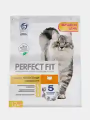 Сухой корм PERFECT FIT™ для взрослых кошек с чувствительным пищеварением с индейкой, 1.2кг