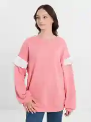Коралловый свитшот оверсайз, с кружевом, женский, худи оверсайз, толстовка на осень