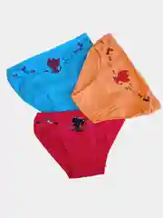 Красный трусы детские хлопковые для девочек, 3 шт