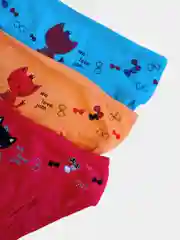 Красный трусы детские хлопковые для девочек, 3 шт