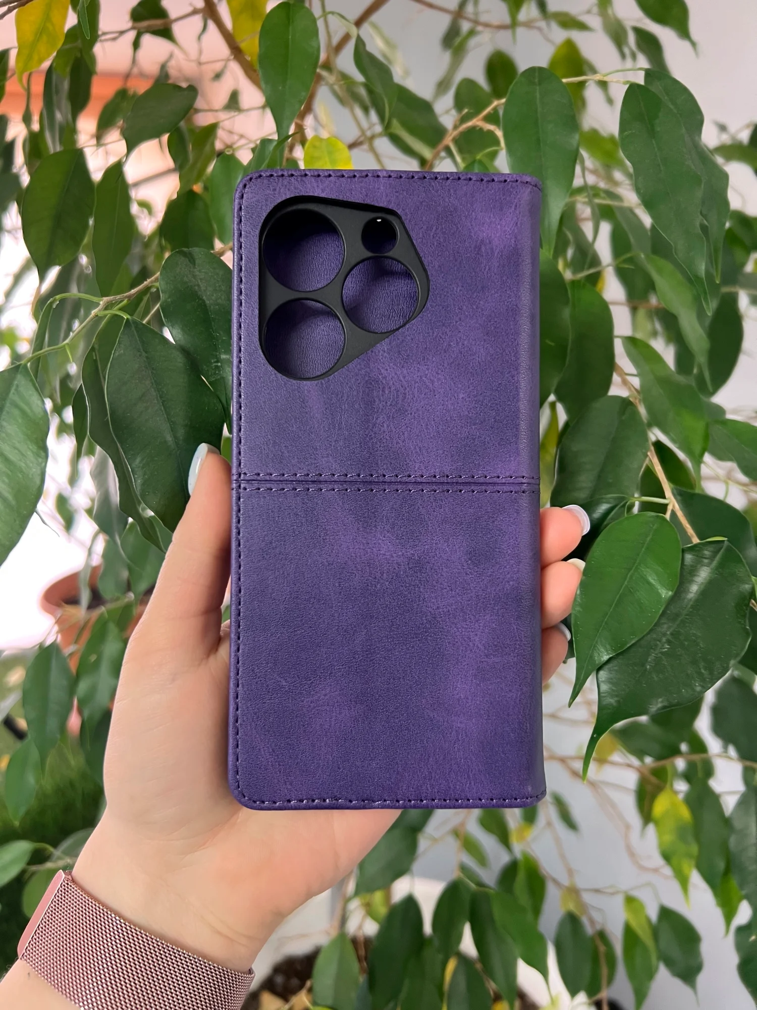 Фиолетовый чехол книжка elitcase для Tecno Spark 20 Pro / Техно Спарк 20 Про