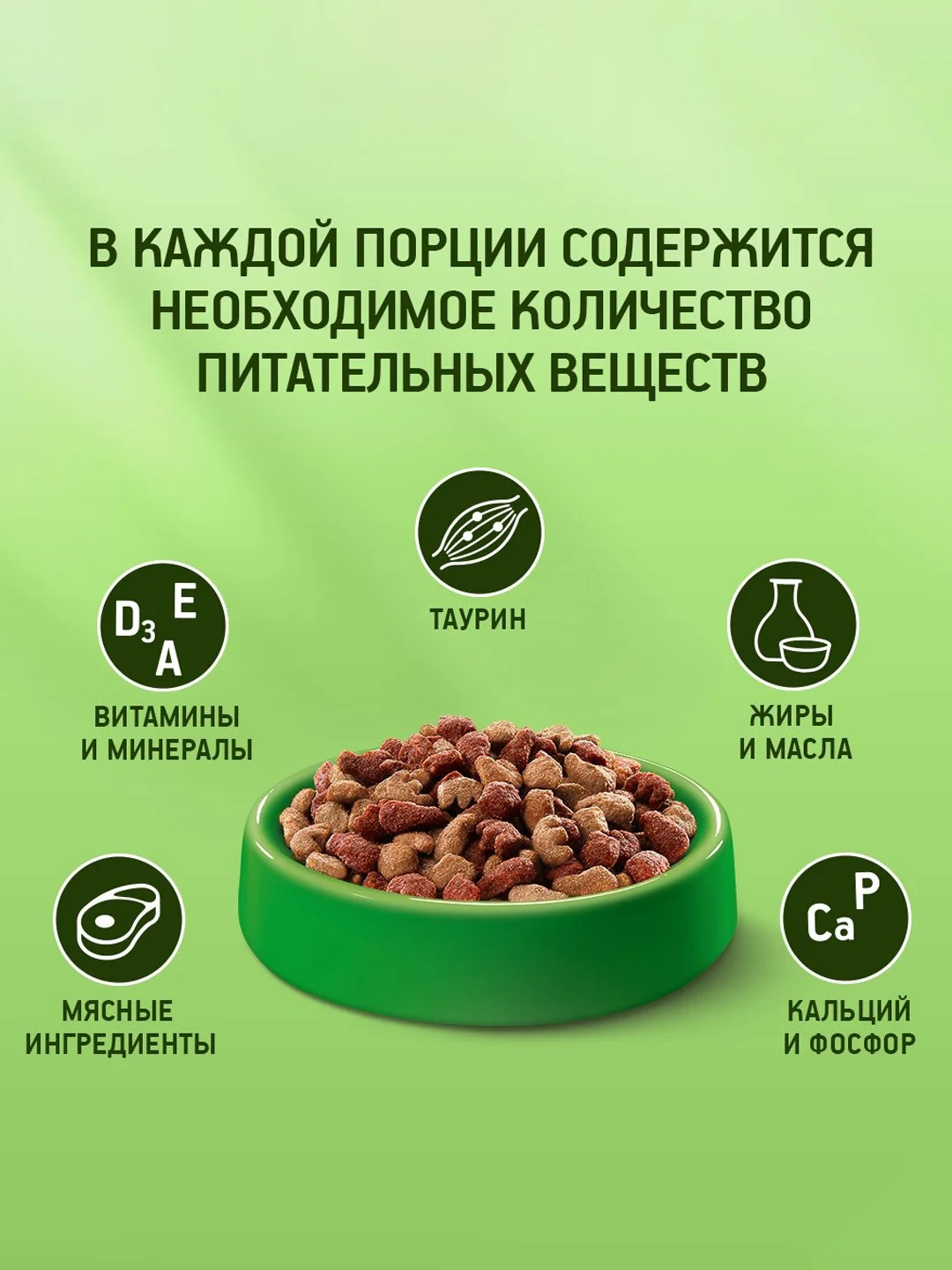 Сухой полнорационный корм KITEKAT™ для взрослых кошек «Телятинка Аппетитная», 800г