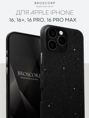 Чехол люкс для iPhone 16, Pro, Max блестящий BROSCORP пластиковый с силиконом, стразами
