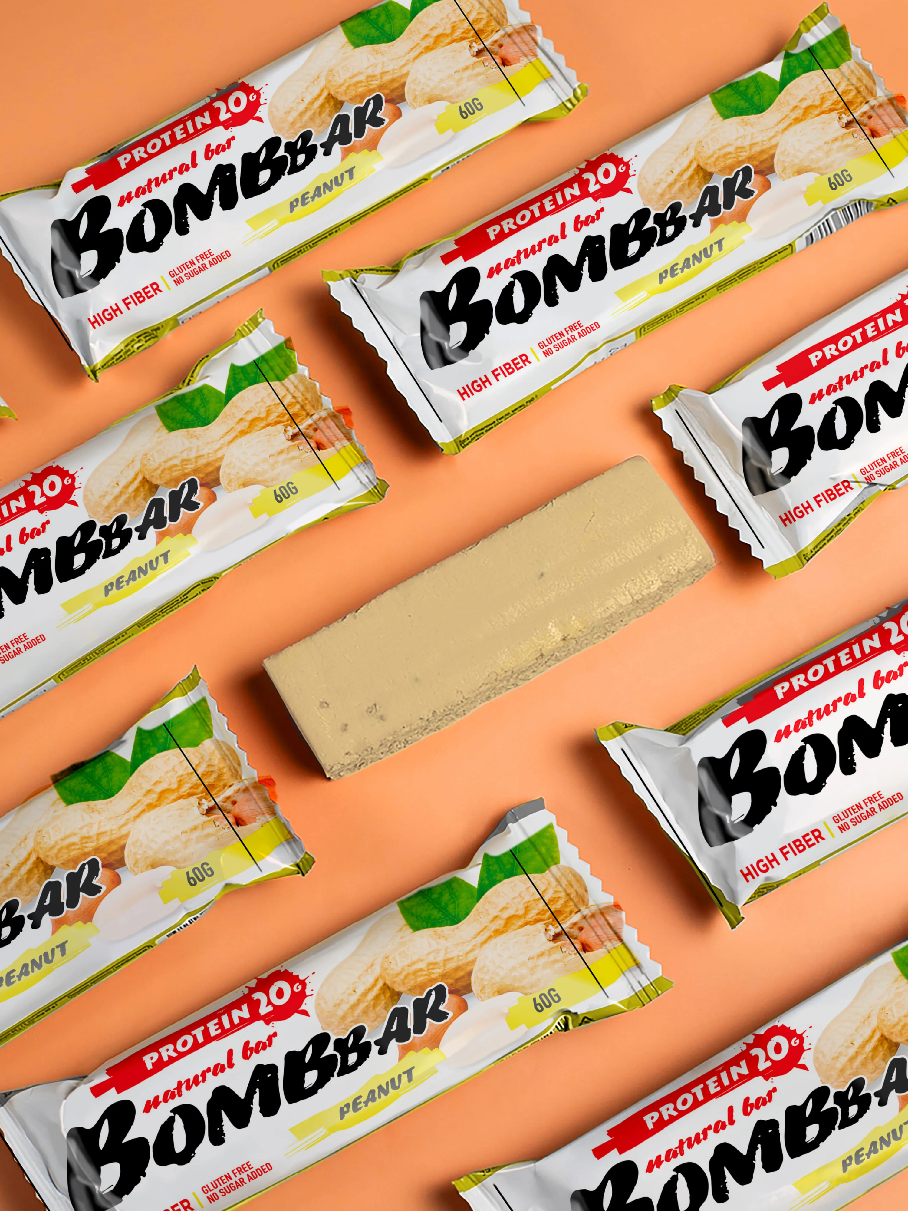 Протеиновый батончик BombBar, арахис, 60 г
