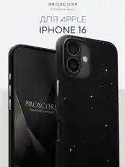 Чехол люкс для iPhone 16, Pro, Max блестящий BROSCORP пластиковый с силиконом, стразами