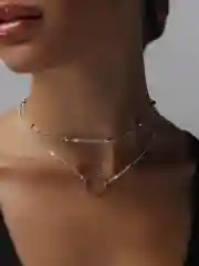 Серебряный цепочка на шею, двойная, с колечком, цепочка на шею, женская