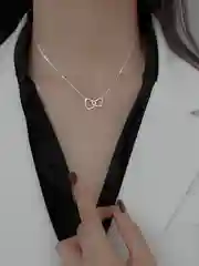 Серебряный цепочка на шею "Два сердца"