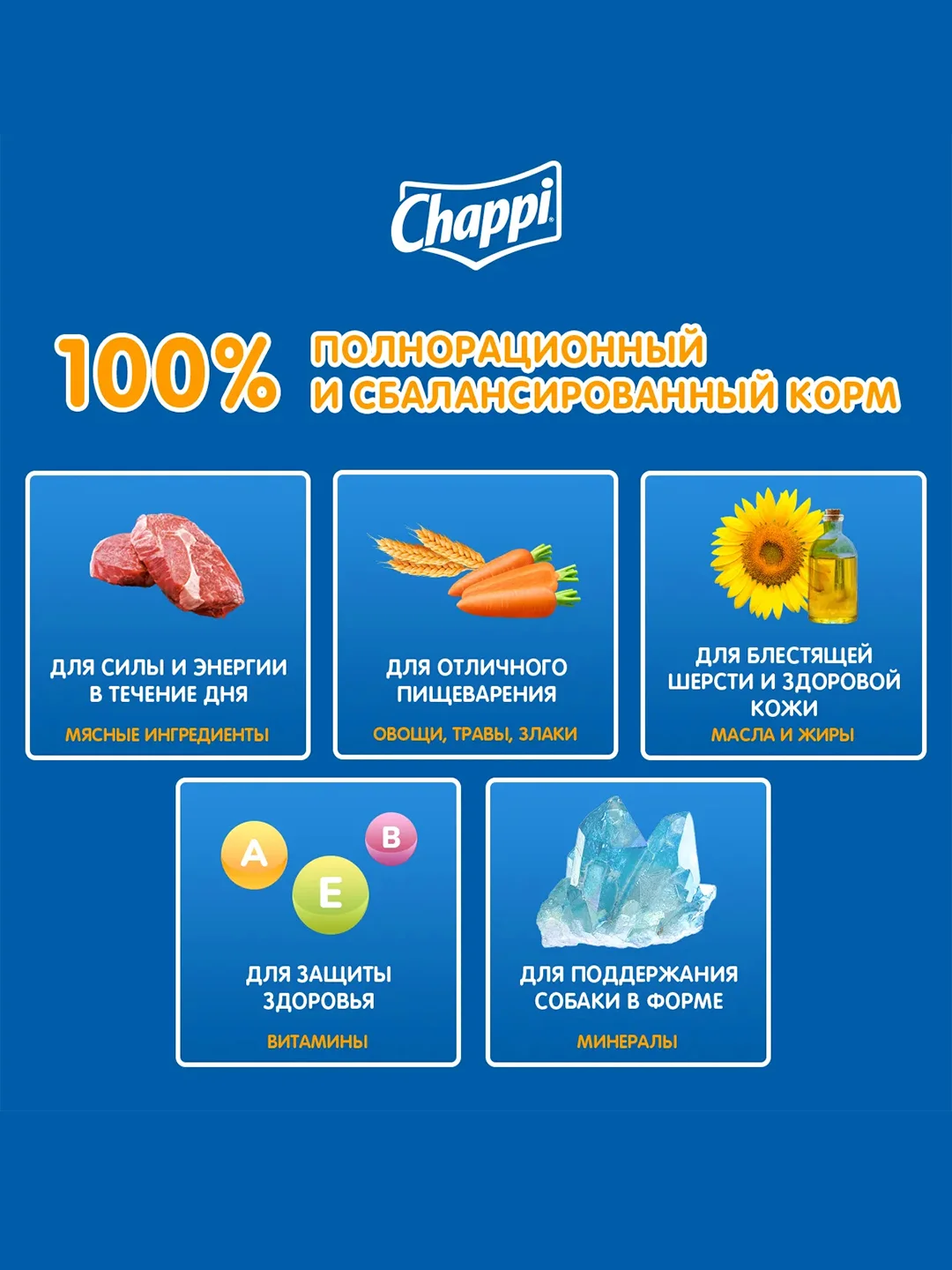 Сухой корм для собак Chappi «Сытный мясной обед. С говядиной по-домашнему» 15кг