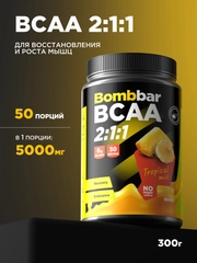 Коктейль "BOMBBAR" BCAA со вкусом Тропический микс 300г