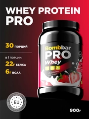 Сывороточный протеин "BOMBBAR" со вкусом "Клубника со сливками" 900г