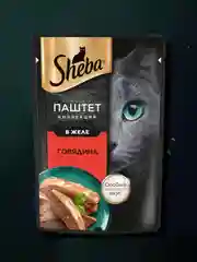 Влажный корм для кошек SHEBA® Нежный паштет в желе, с говядиной, 28 шт по 75г