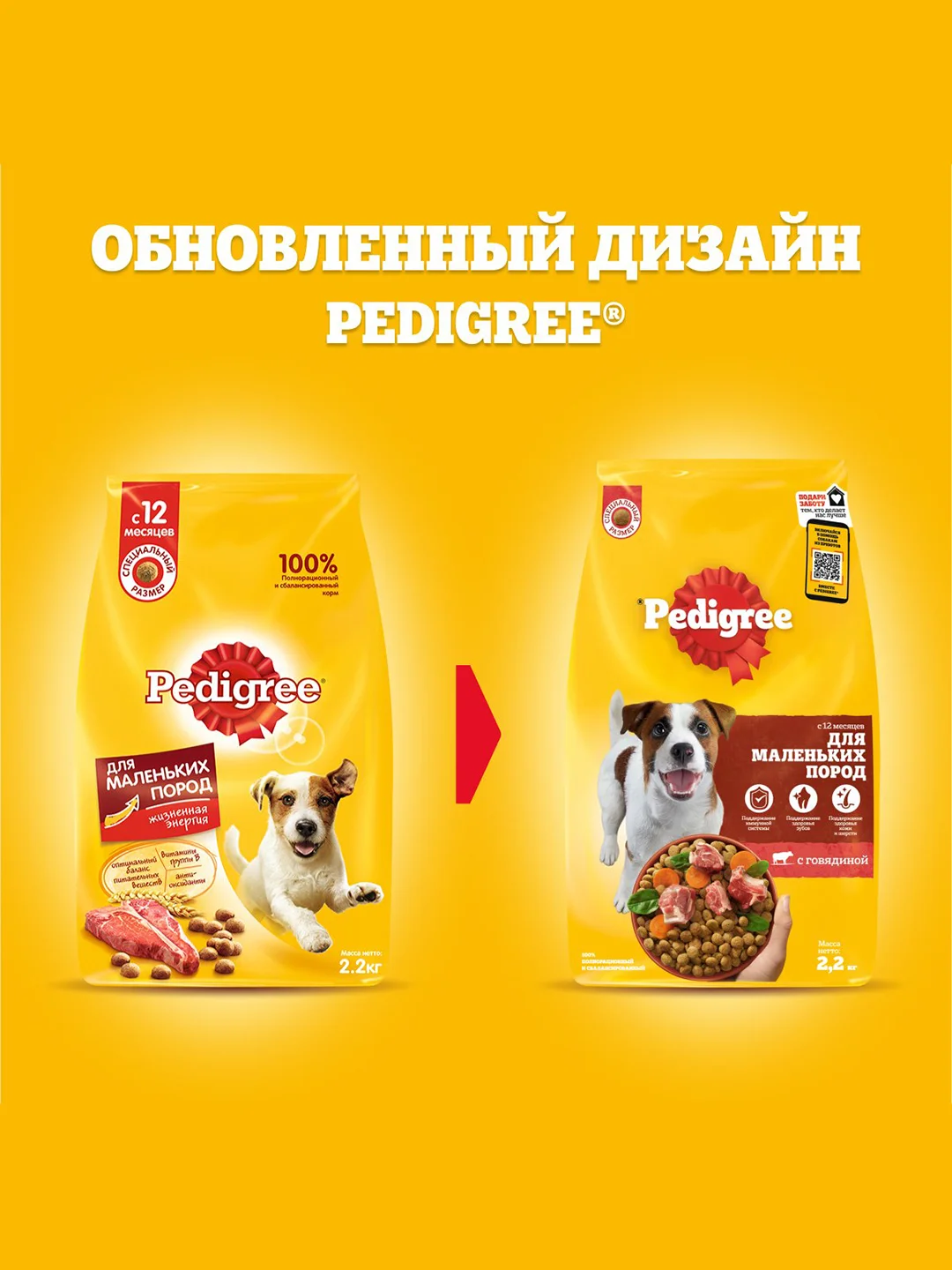 Сухой корм PEDIGREE® для собак маленьких пород, с говядиной, 600г