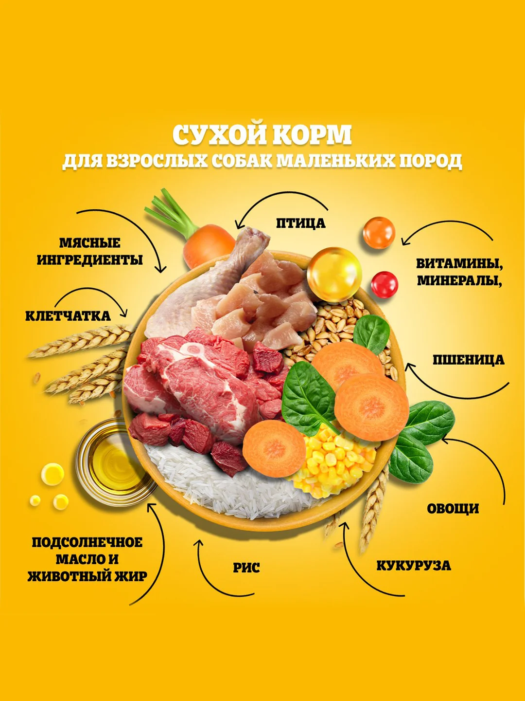 Сухой корм PEDIGREE® для собак маленьких пород, с говядиной, 600г