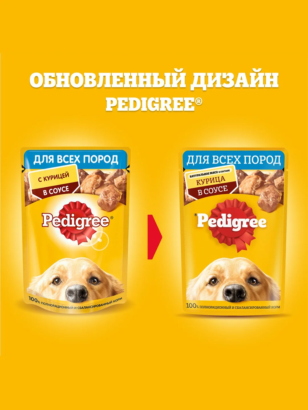 Влажный корм PEDIGREE® для собак, курица в соусе, 28 шт по 85г