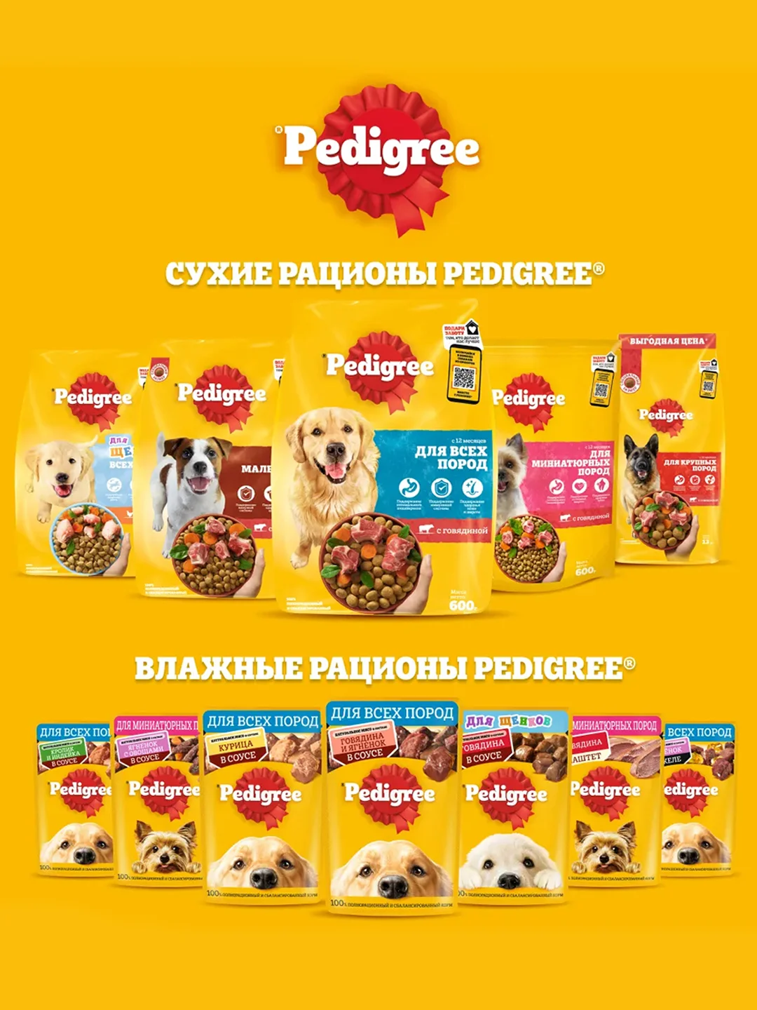Влажный корм PEDIGREE® для собак, кролик и индейка в соусе 28шт по 85г